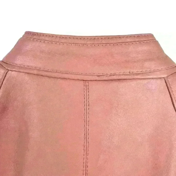 Joujou Pink Faux Leather Moto Jacket Girls XL /Wmn S Y2K Rocker Biker Girly Girl - Picture 13 of 16